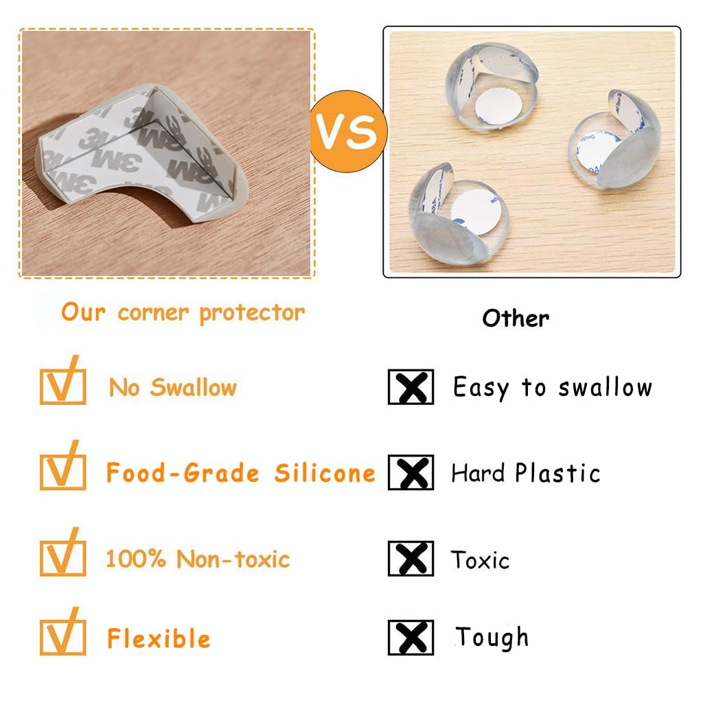 Upgraded Silicone Corner Protectors: Food-Grade 4-Pack