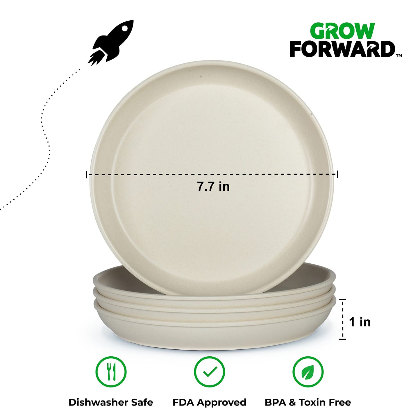 Grow Forward 8-Piece Sustainably Harvested Bamboo Kids Dinnerware Set