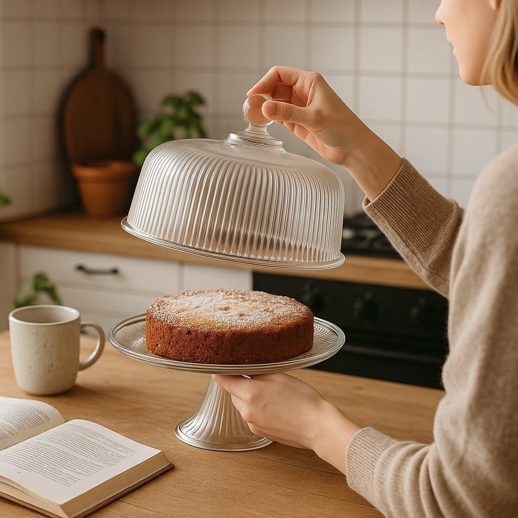 The True Shift Tableware: Anchor Hocking Monaco Cake Set: High-Quality Glass, Made in the USA Since 1905, Non-Toxic Display and Storage