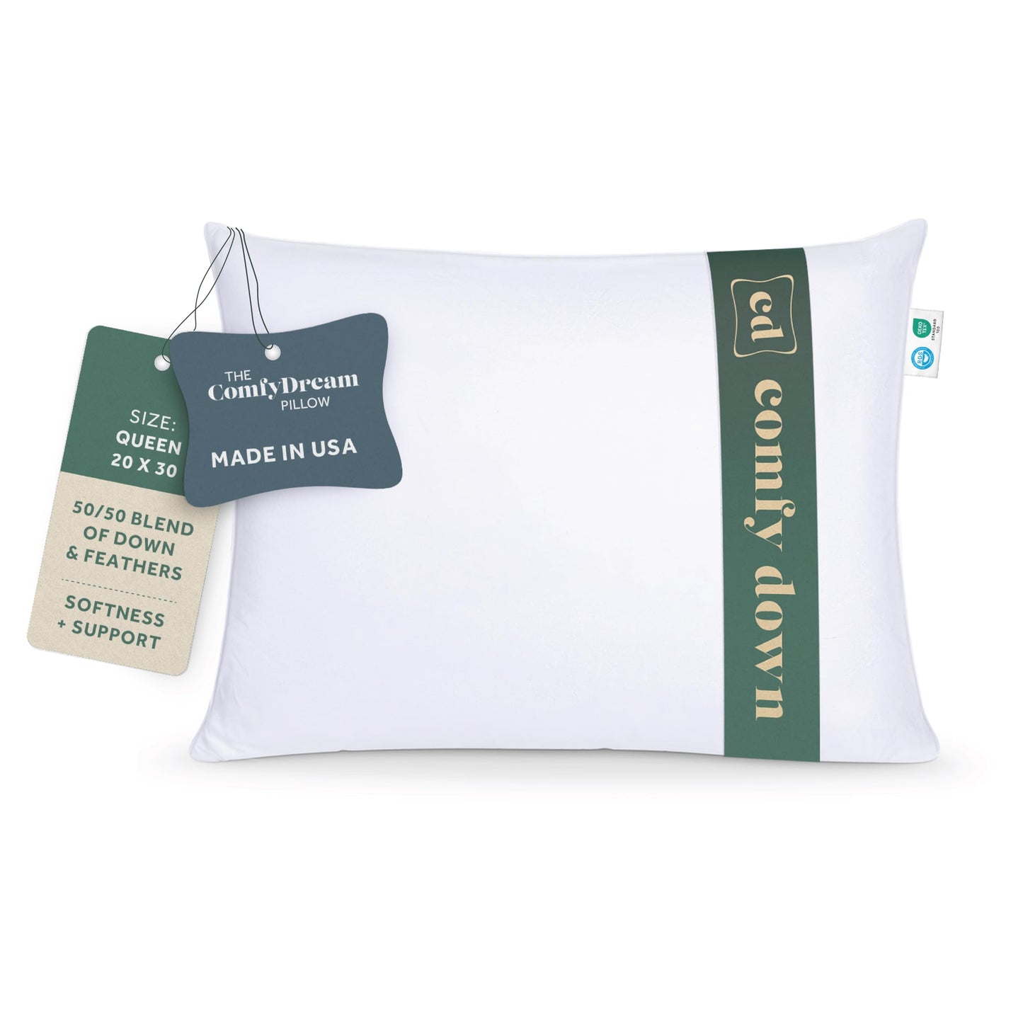 ComfyDown ComfyDream Pillow: 50/50 Luxury Down & Feather Blend