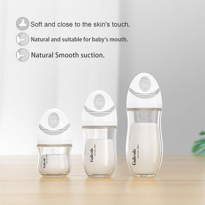 Gulicola 5 oz Natural Borosilicate Glass Baby Bottles (2-Pack)