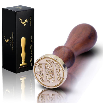 Traditional Wax Seal Stamp: Brass Head & Wooden Handle for Elegant, Zero-Waste Correspondence