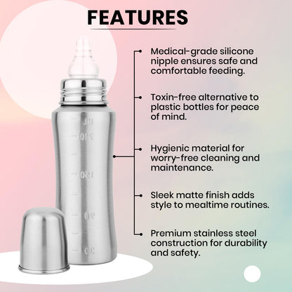 Bon aPetite 250ML Stainless Steel Baby Feeding Bottle
