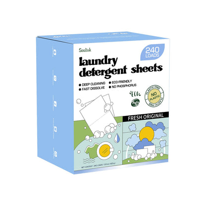Soulink Laundry Sheets: Plant-Based Unscented 240 Loads