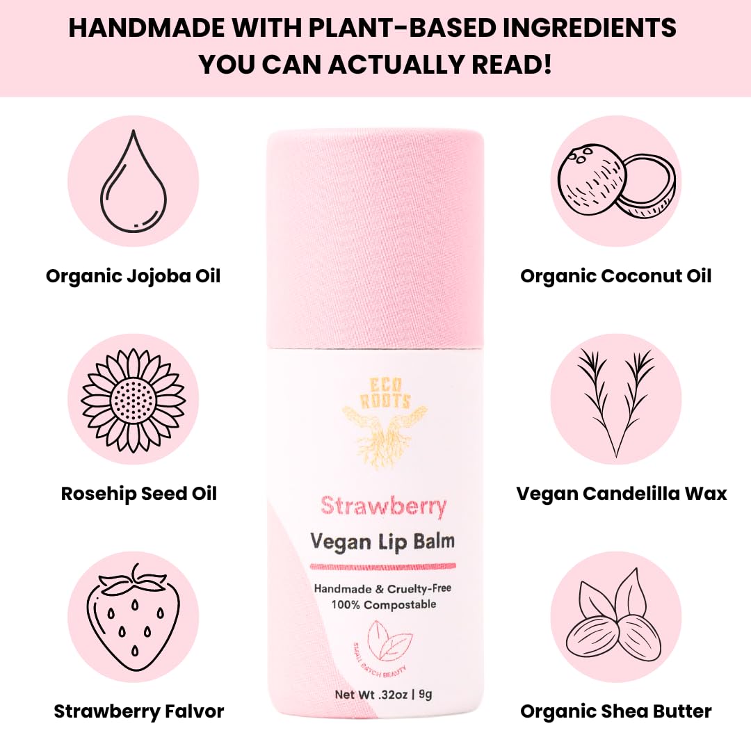 Organic Tinted Lip Balm 2-Pack: Coconut Oil & Plastic-Free Packaging