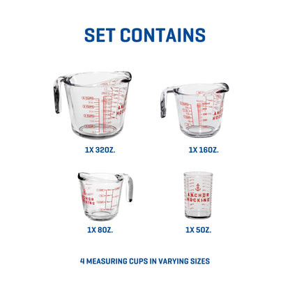 Anchor Hocking Glass Measuring Cups (1, 2 & 4 Cup Set) | TRUE Shift Non‑Plastic Kitchenware