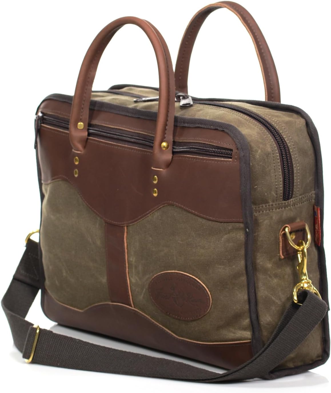 Frost River Single Briefcase: 18 oz Waxed Canvas & Solid Brass