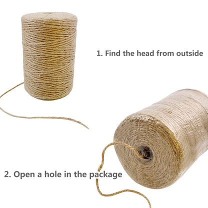 100% Natural Jute Twine: 1100 Feet of Biodegradable Cord for Zero-Waste Crafting and Gardening