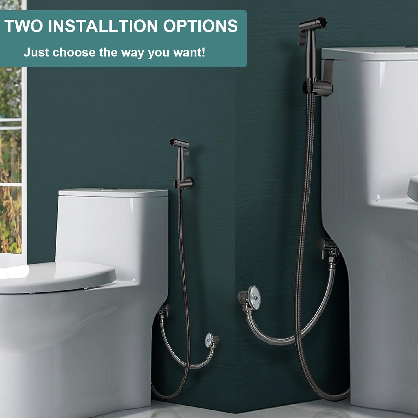 Pugrwei 304 Stainless Steel Handheld Cloth Diaper & Bidet Sprayer Set
