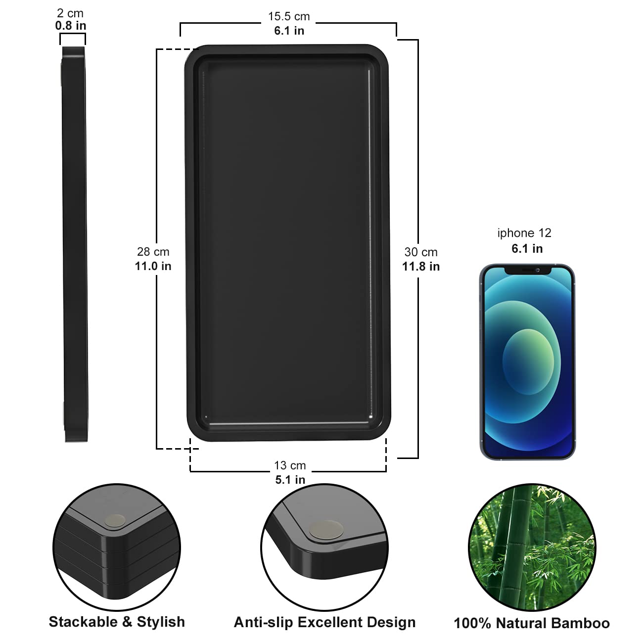 Sustainable Bamboo Bathroom Vanity Tray: Sleek Countertop Organizer