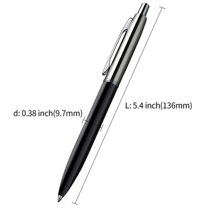 ChaoQ Stainless Steel Retractable Ballpoint Pens (6‑Pack, with 12 Refills) | TRUE Shift Durable Metal Pens