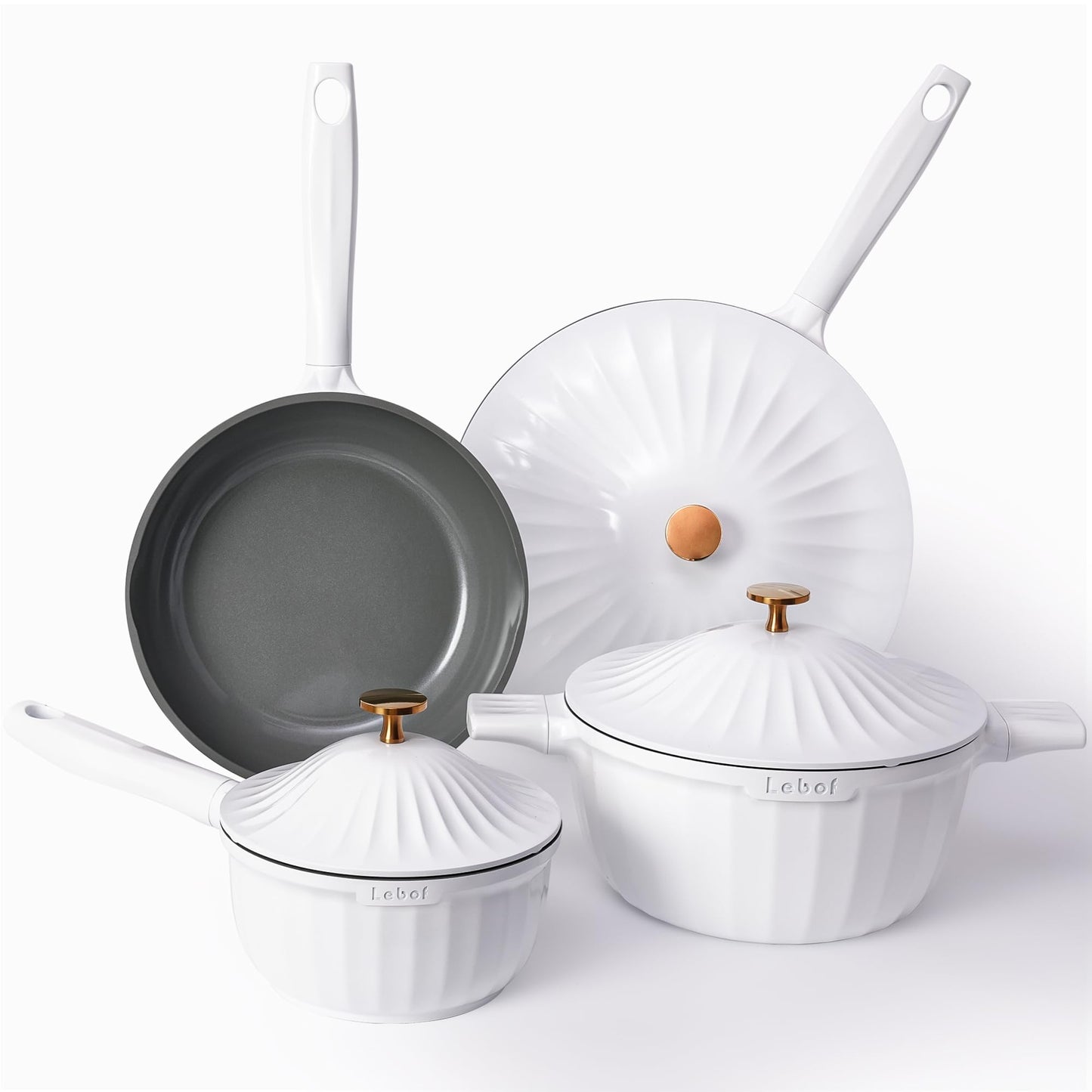 7-Piece Nonstick Ceramic Cookware Set in Jet Black