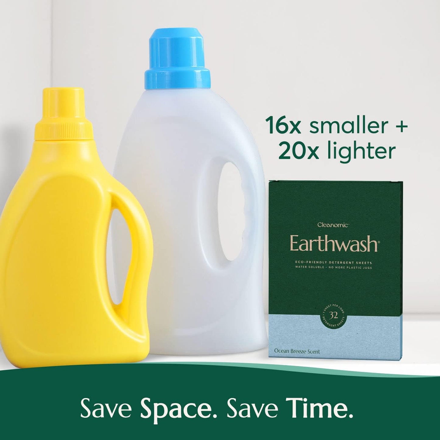 Earthwash Plastic-Free Hypoallergenic Laundry Detergent Sheets