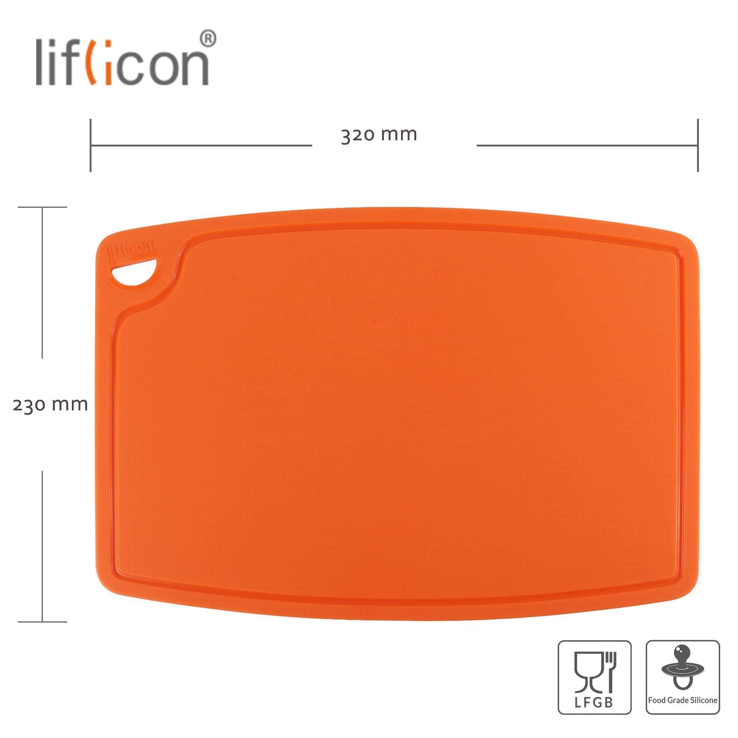 Liflicon 12.6'' x 9.1'' Thick Silicone Cutting Board: Non-Toxic & Flexible.