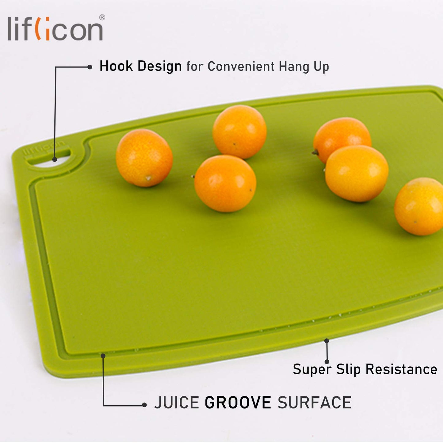 Liflicon 12.6'' x 9.1'' Thick Silicone Cutting Board: Non-Toxic & Flexible.