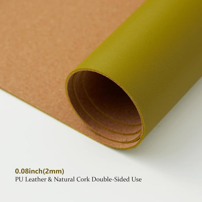 Dual-Sided Sustainable Cork & Eco-PU Large Desk Mat