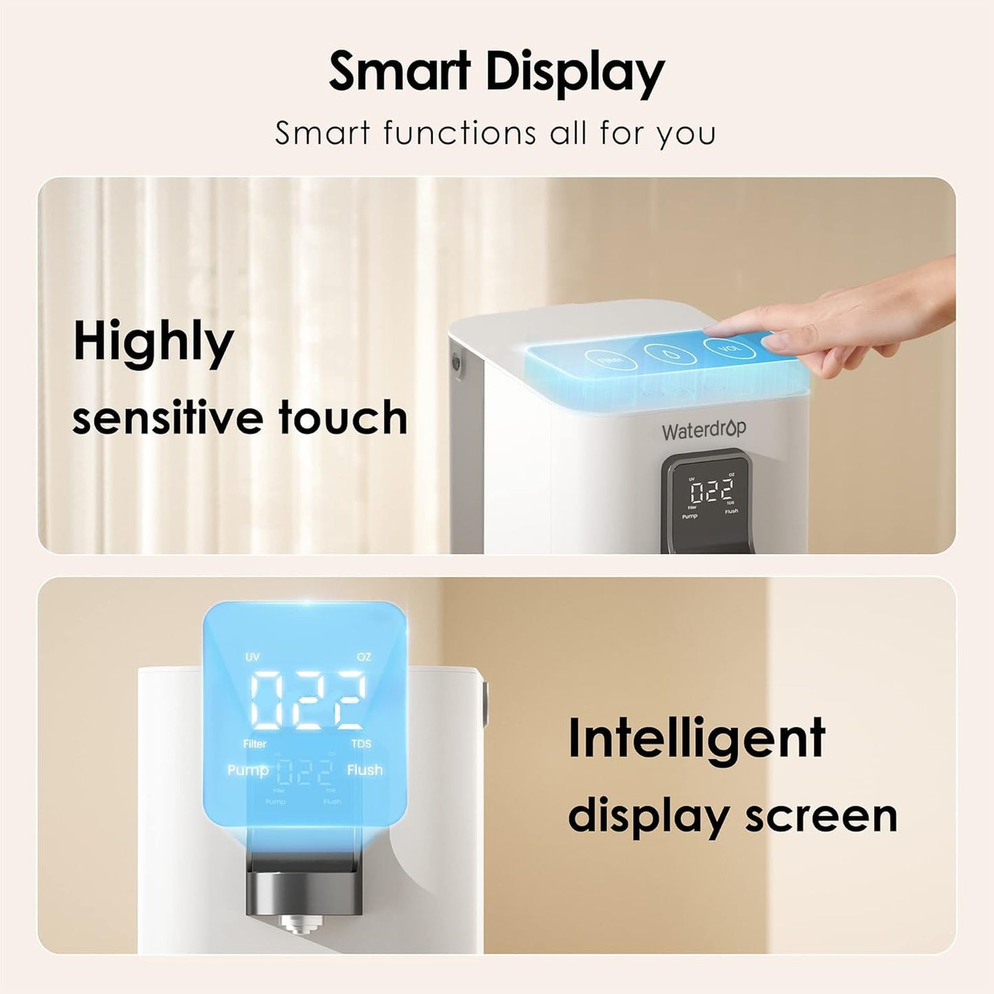 Waterdrop WD-A2 Countertop Reverse Osmosis System: Instant Hot and Cold, No Plumbing