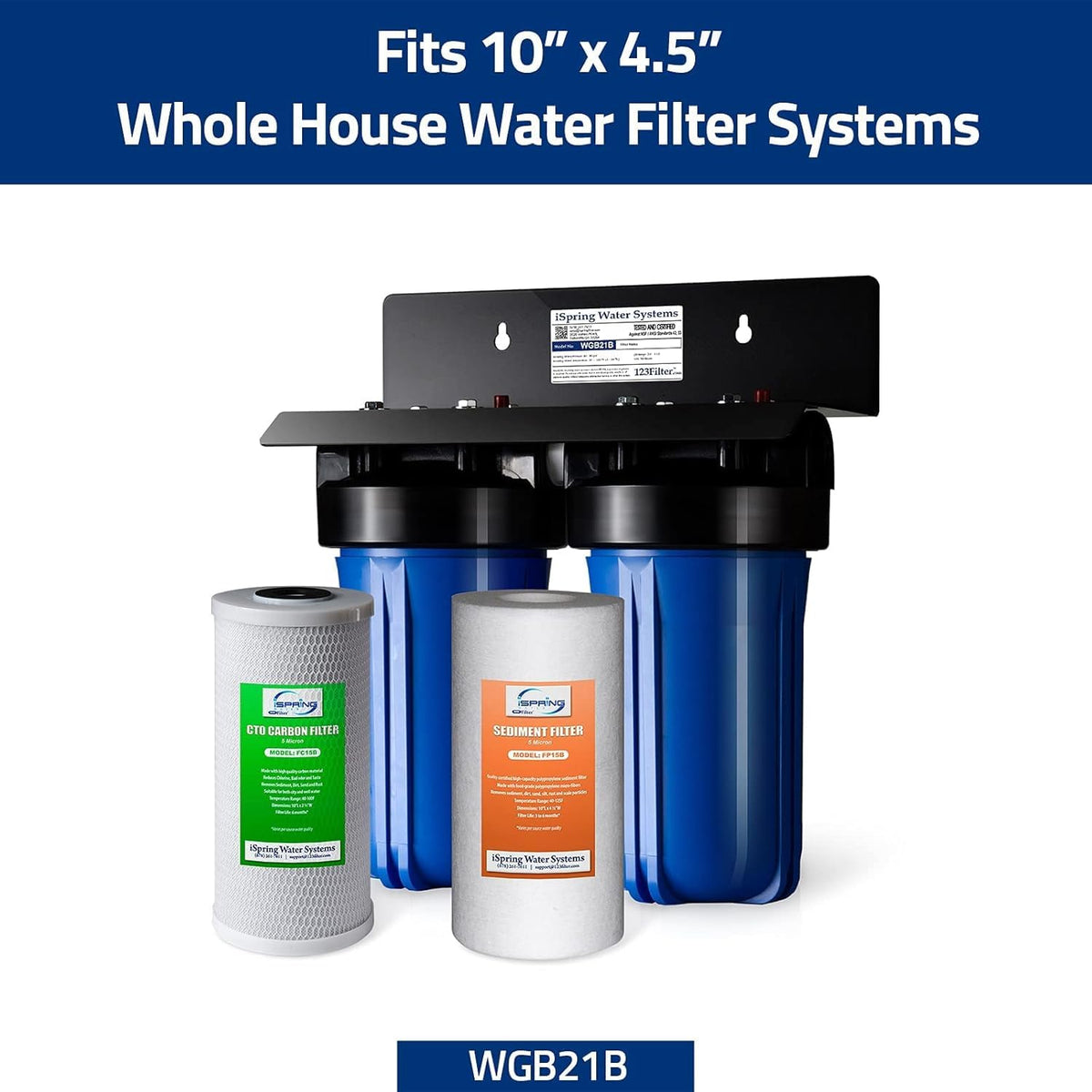 Compact Whole-House PFAS & Lead Water Filter, 2-Stage – iSpring WGB21B-PFKS