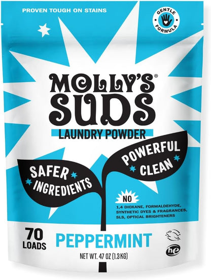 Molly’s Suds Original Laundry Detergent Powder, Chemical-Free Deep Clean for Sensitive Skin