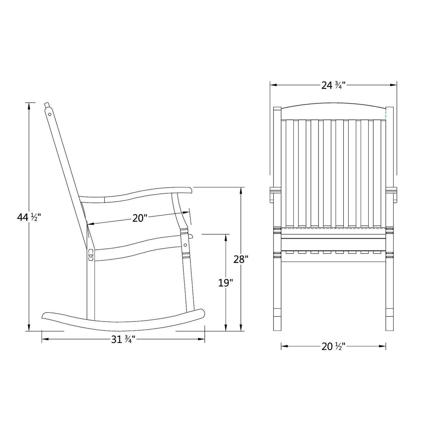 Cambridge Casual Arie Teak Rocking Chair: Solid Plantation Wood