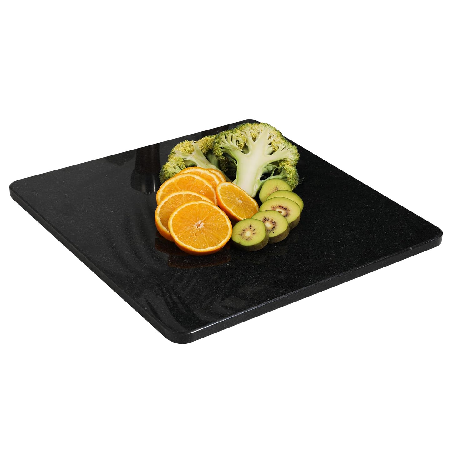 Diflart Natural Granite Cutting Board: Large 16" x 20" Polished Stone Slab.