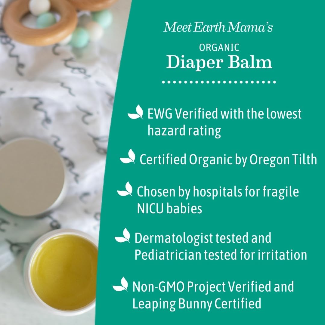 Earth Mama Organic Diaper Balm: Zinc-Free Botanical Purity
