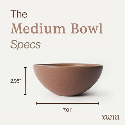 Mora Medium Ceramic Bowls, Set of 4 (28 oz, Oat)