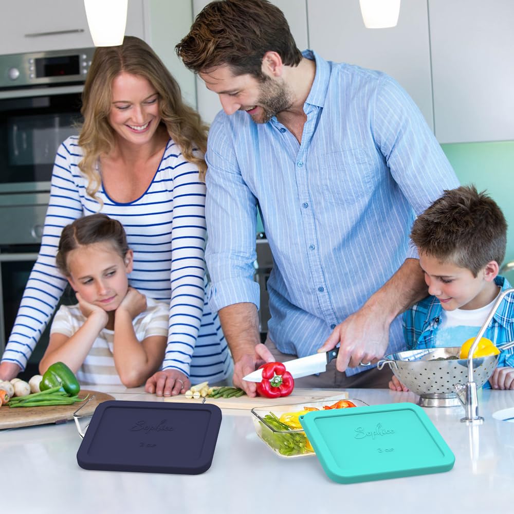 Sophico 3-Cup Rectangle Silicone Storage Lids (4-Pack)