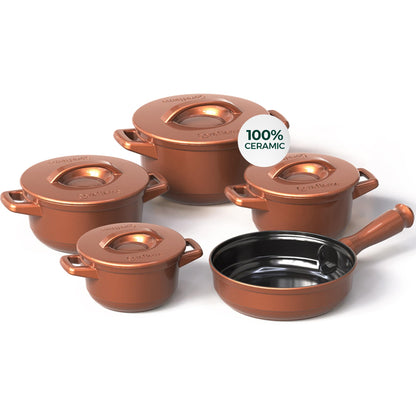 Ceraflame 100% Pure Ceramic Cookware: Thermal Shock Resistant & Toxin-Free, Oven, Microwave and Open-Flame Safe