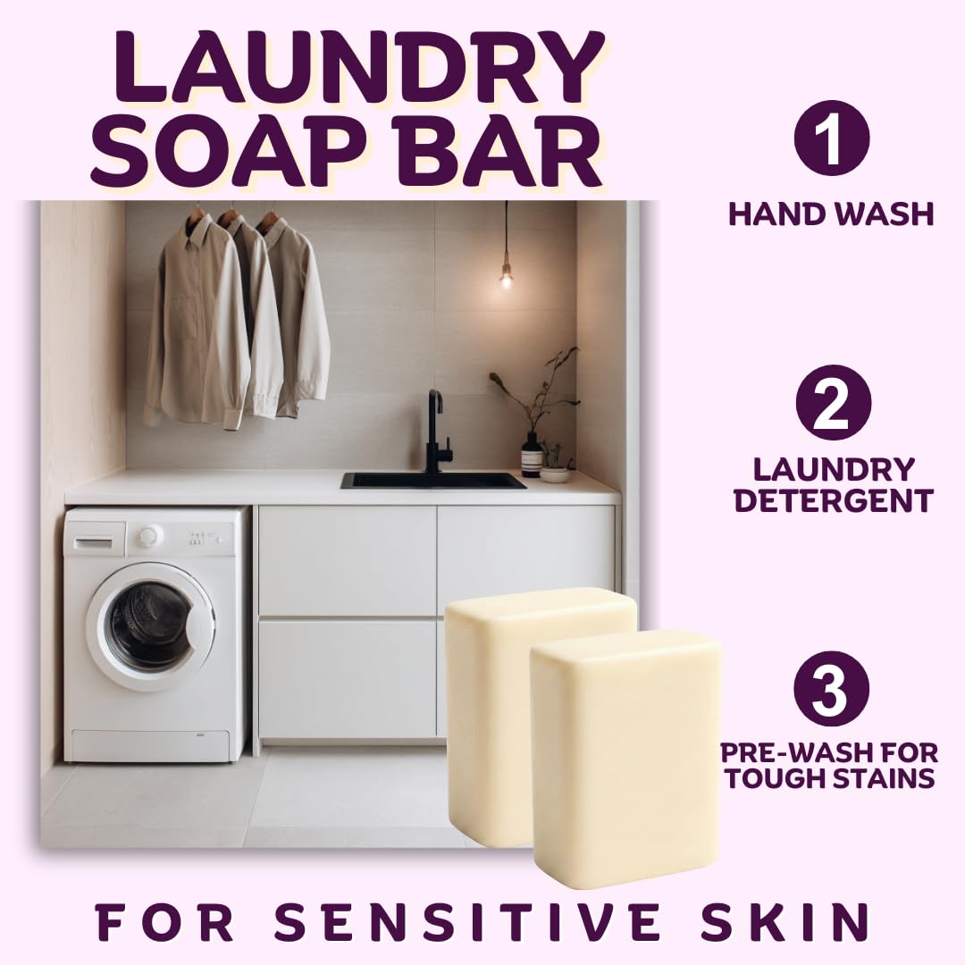 Hypoallergenic Green Tea & Coconut Plant-Based Laundry Soap Bar