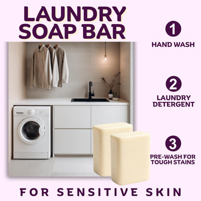Hypoallergenic Green Tea & Coconut Plant-Based Laundry Soap Bar