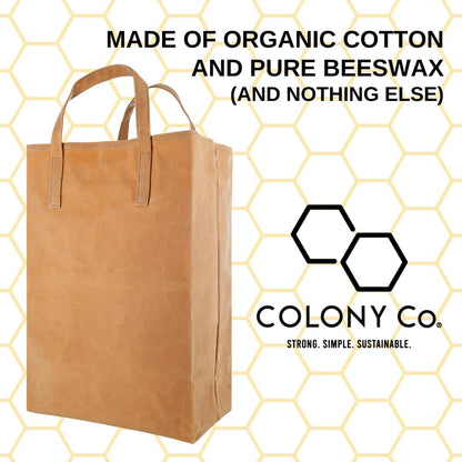 Colony Co. Waxed Canvas Grocery Bag | TRUE Shift Organic Cotton & Beeswax Tote