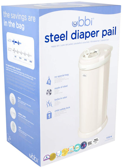 Ubbi Steel Diaper Pail: Powder-Coated Odor-Locking Bin