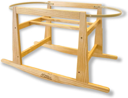 Milo & Nook Baby Moses Basket Stand: Solid Pine Wood Structure