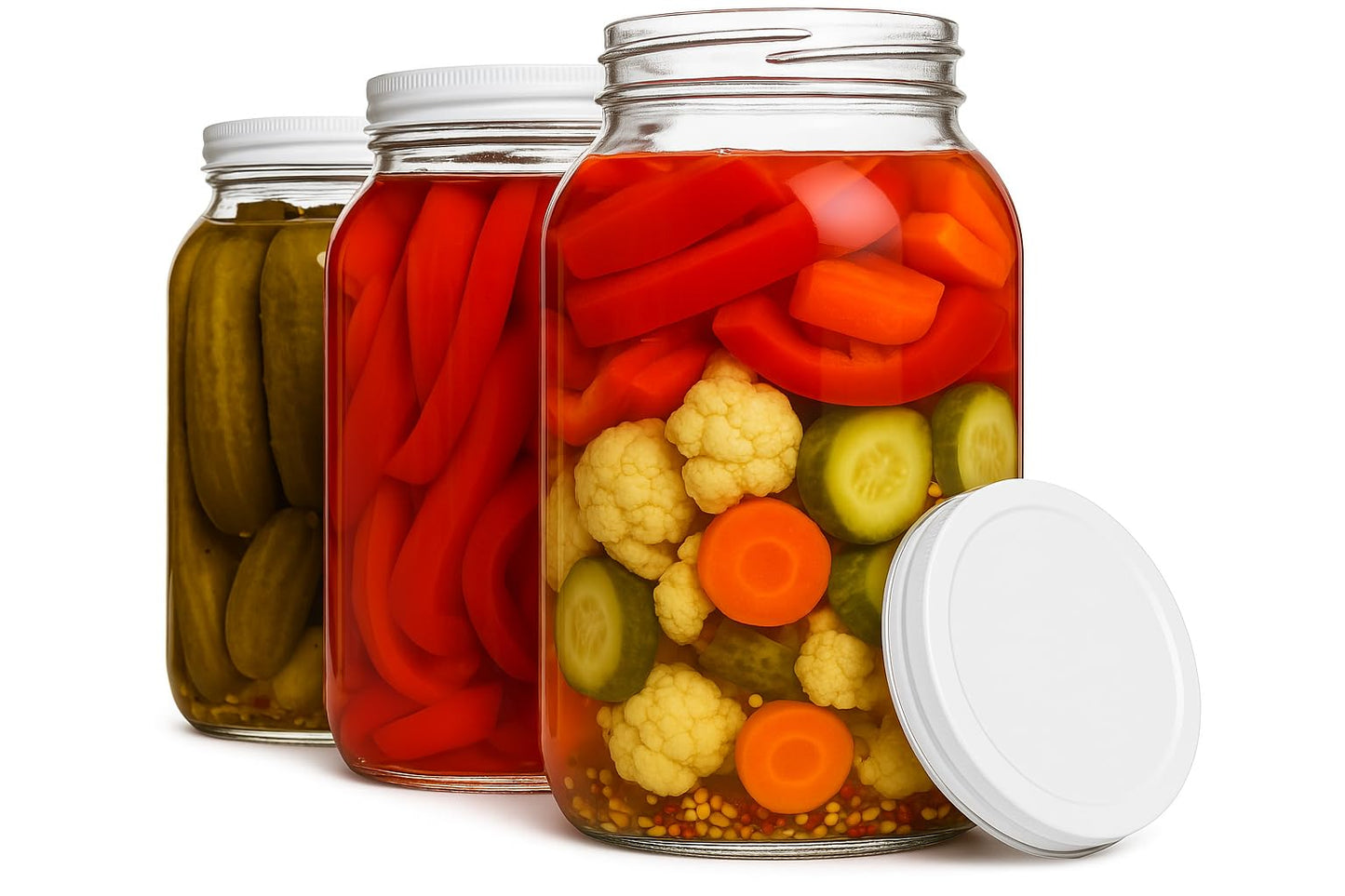 Kitchentoolz 1-Gallon Glass Mason Jars with Airtight Metal Lids (2-Pack)