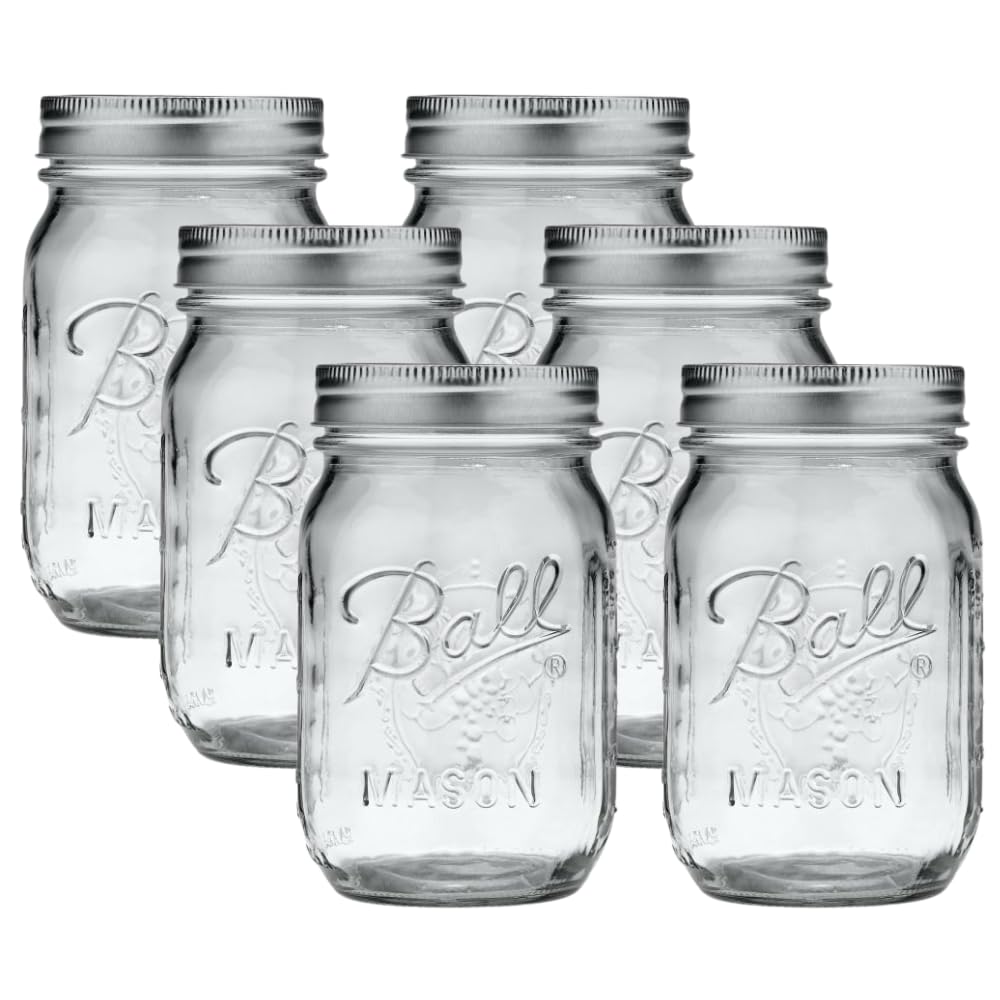 Ball Wide Mouth Pint 16-Ounce Glass Mason Jar with Lids (12-Count)