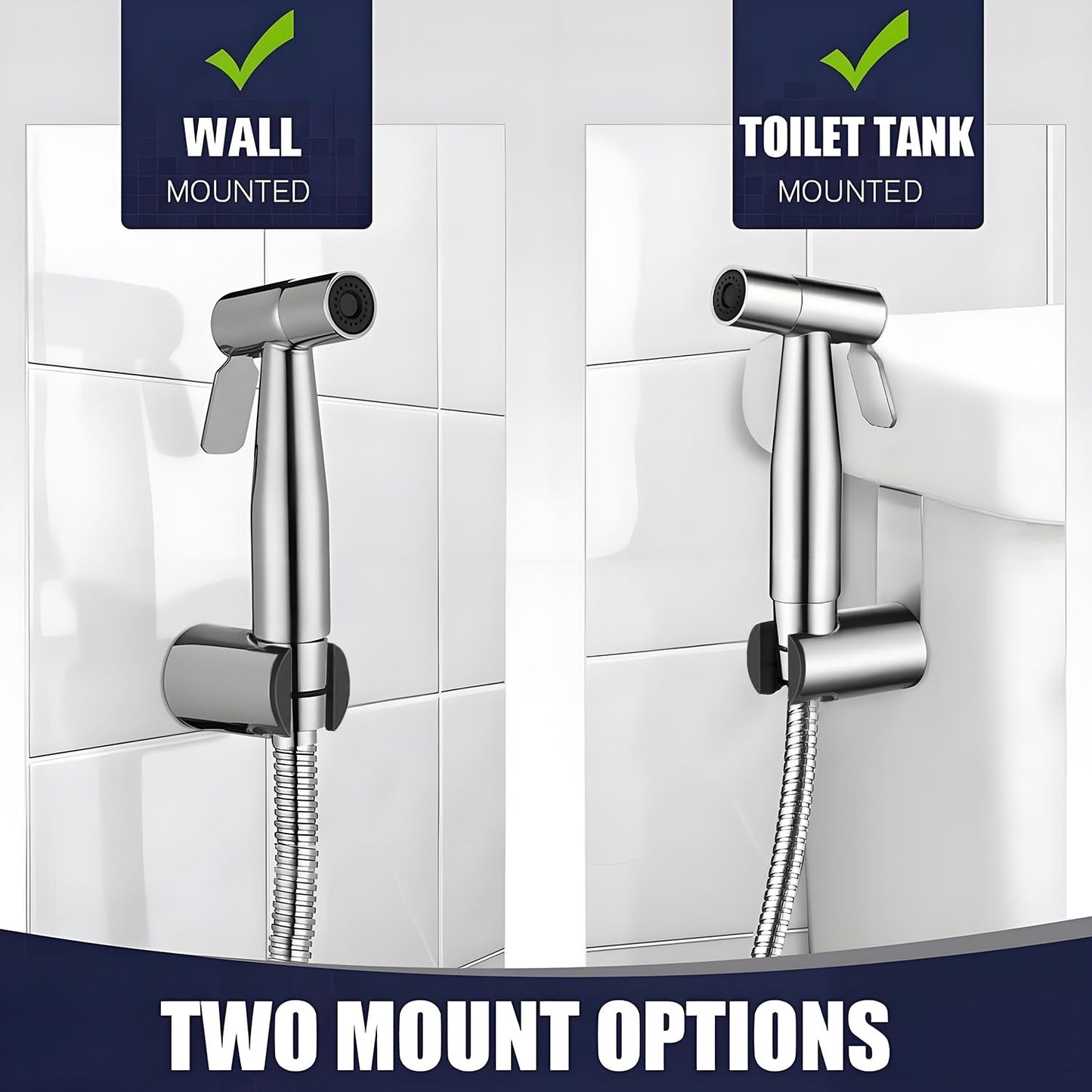 Pugrwei 304 Stainless Steel Handheld Cloth Diaper & Bidet Sprayer Set
