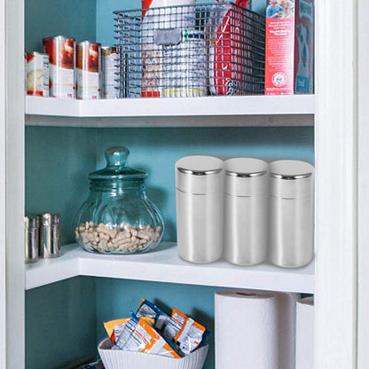AUNMAS Tea Tin Canister: Stainless Steel Double-Lid Storage
