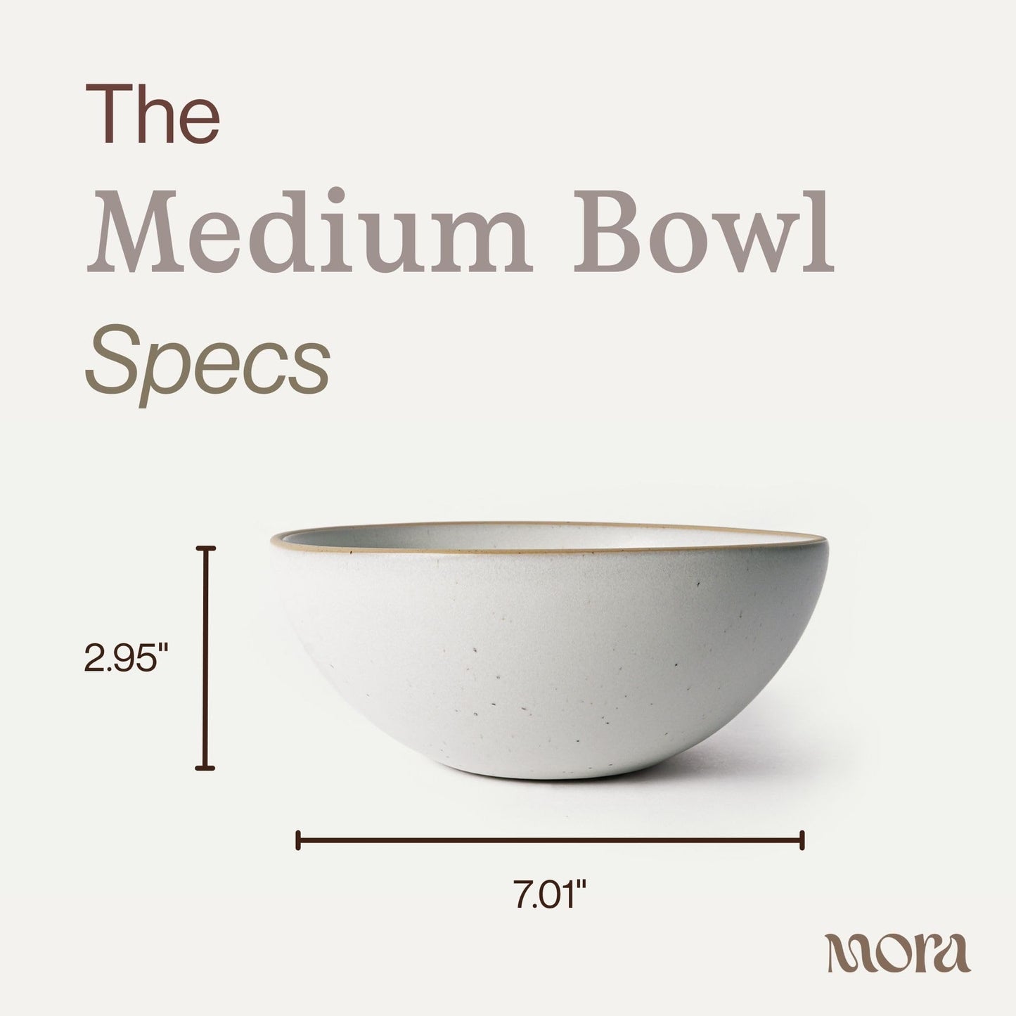 Mora Medium Ceramic Bowls, Set of 4 (28 oz, Oat)
