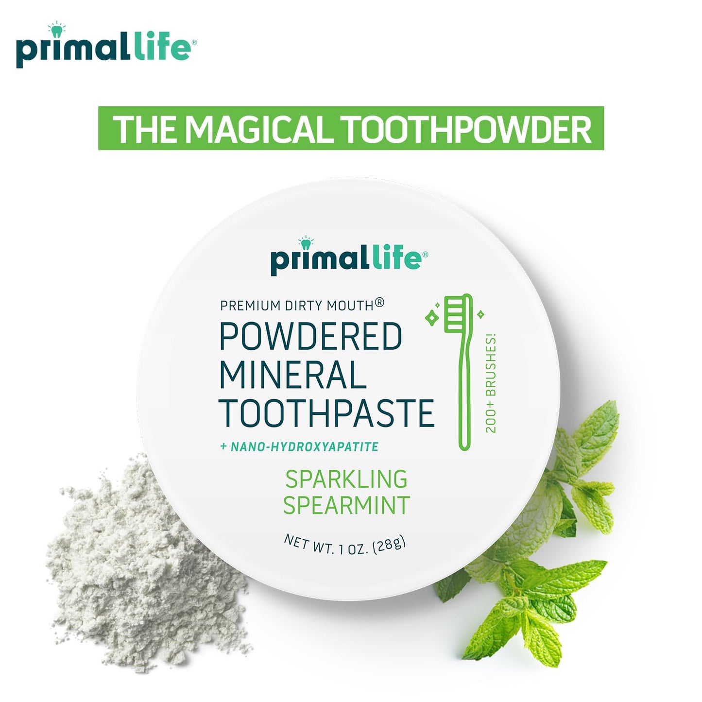 Primal Life Organics Dirty Mouth Toothpowder: Sweet Bubblegum 0.25 oz