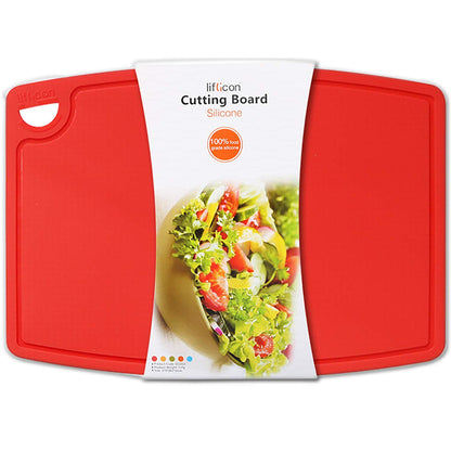 Liflicon 12.6'' x 9.1'' Thick Silicone Cutting Board: Non-Toxic & Flexible.