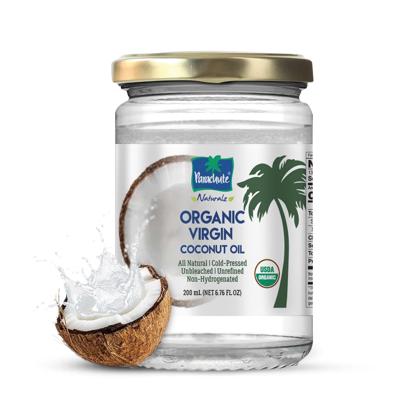 Parachute Naturalz Organic Virgin Coconut Oil: Cold Pressed & Unrefined