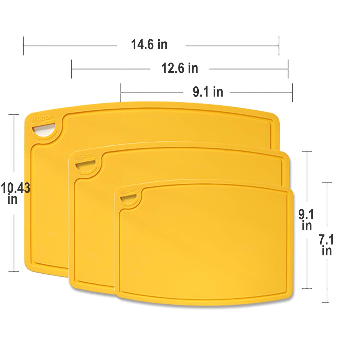 Liflicon 12.6'' x 9.1'' Thick Silicone Cutting Board: Non-Toxic & Flexible.