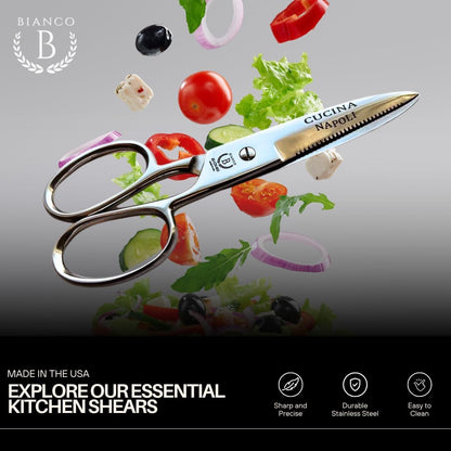 Cucina Napoli Kitchen Shears – Stainless Steel, Plastic-Free & USA-Made