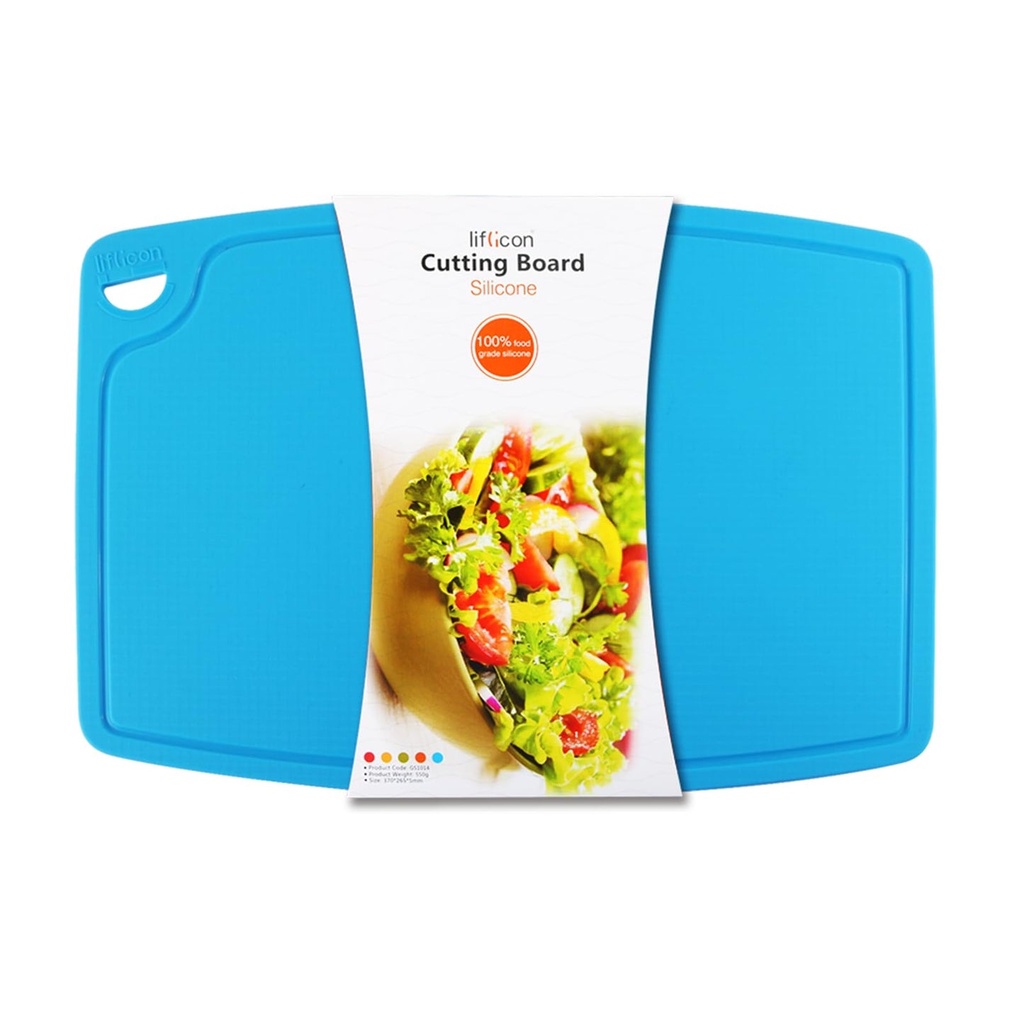 Liflicon 12.6'' x 9.1'' Thick Silicone Cutting Board: Non-Toxic & Flexible.