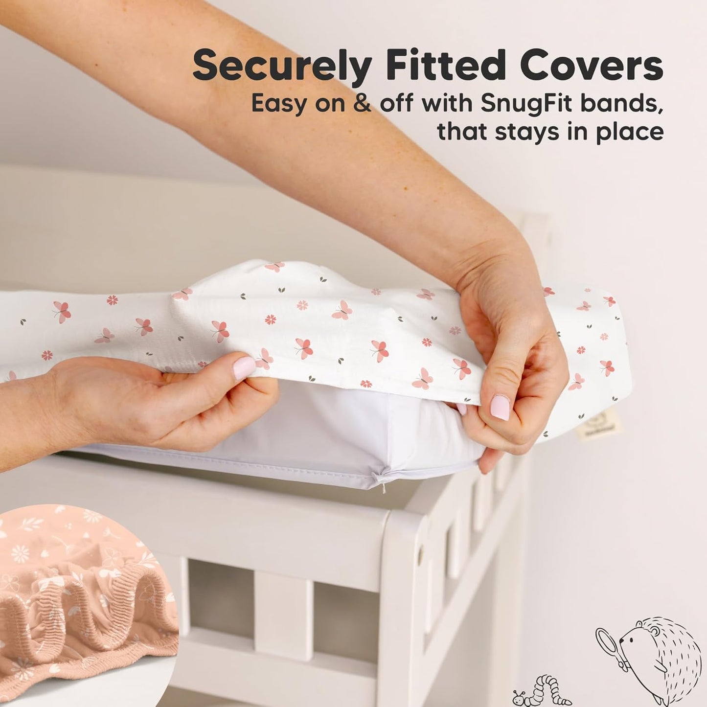 Soothe 100% GOTS-Certified Organic Cotton Changing Pad Covers (2-Pack)
