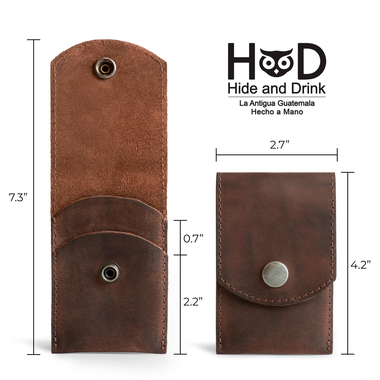 Hide & Drink Full-Grain Leather Double Nail Clipper Case: Handmade