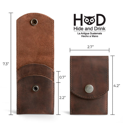 Hide & Drink Full-Grain Leather Double Nail Clipper Case: Handmade