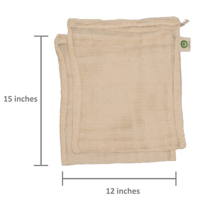 Reusable 100% Organic Cotton Mesh Produce Bags-Toxin-Free, Plastic-Free Double-Stitched