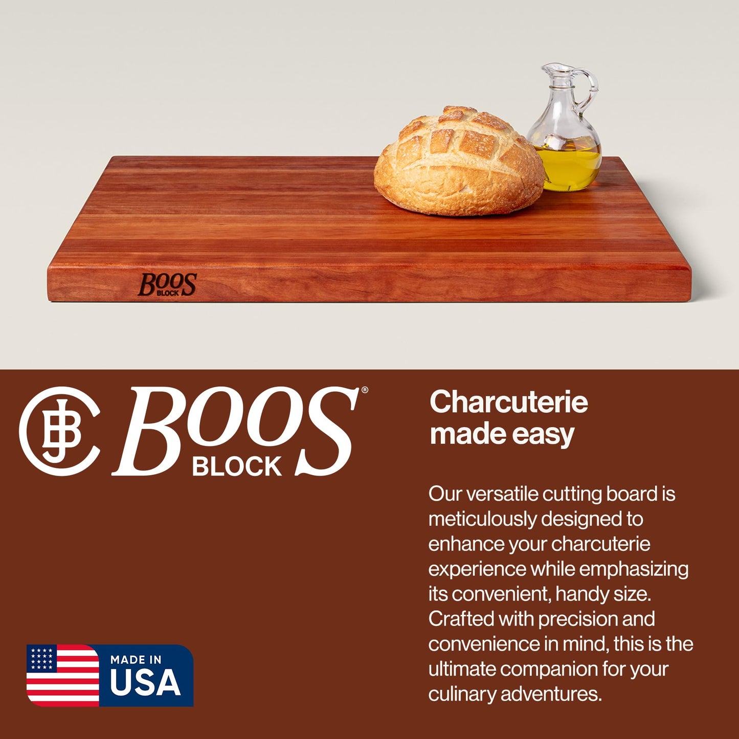 John Boos R-Board Series Maple Cutting Board (24”x18”x1.5”)